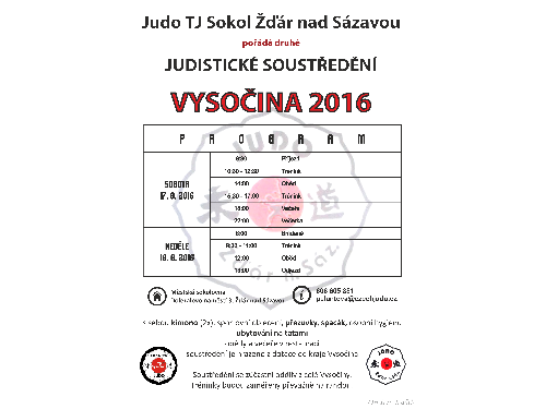 Soustředění Vysočina 2016