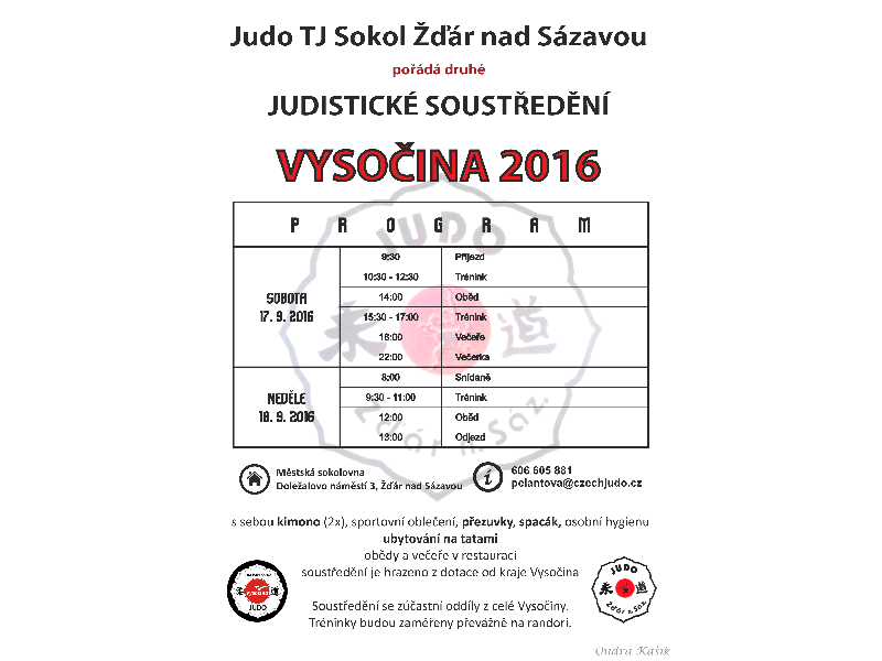 Soustředění Vysočina 2016
